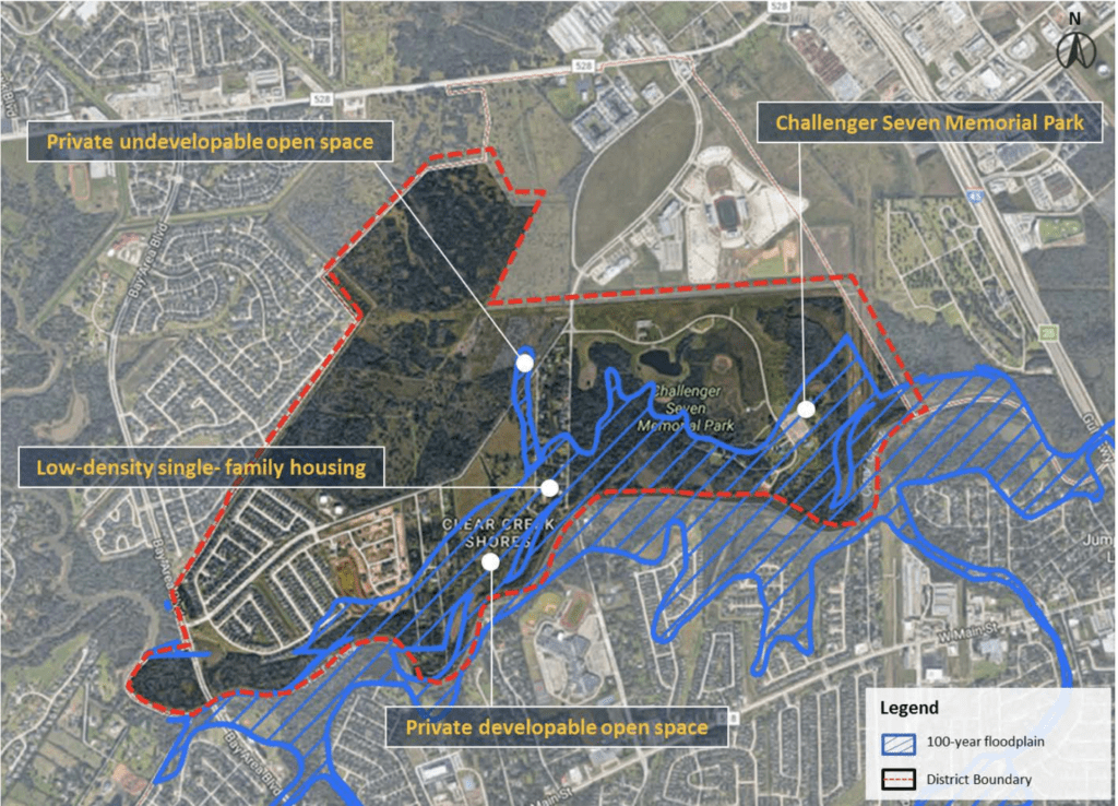 Figure 1: Challenger Seven Memorial Park District (District 7), League City, Texas, USA.