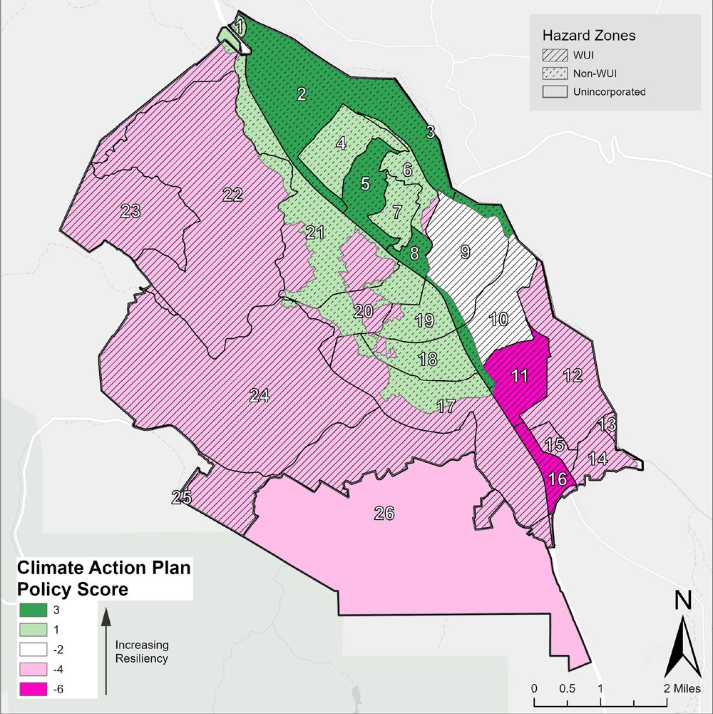 Climate Action Plan Policy Score for Atascadero, CA.