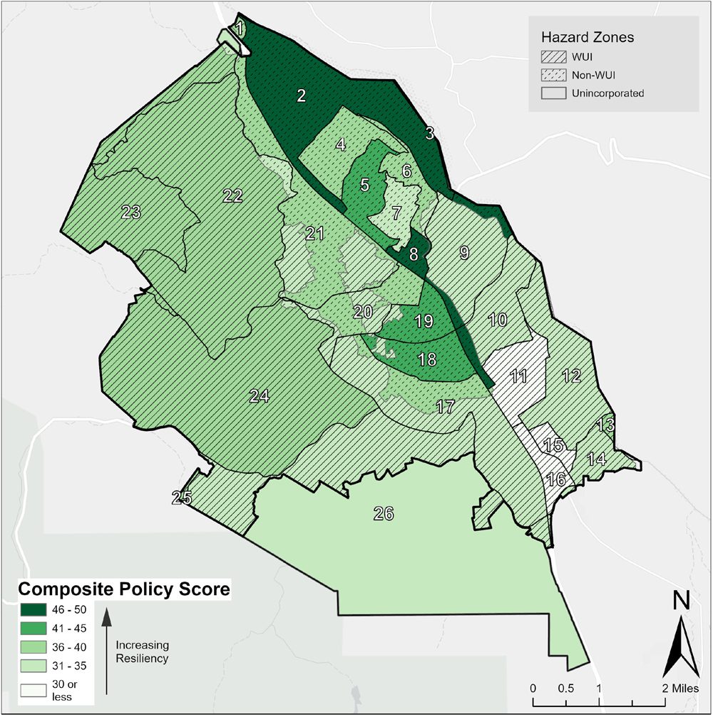 Composite “Network of Plans” Policy Score for Atascadero, CA.